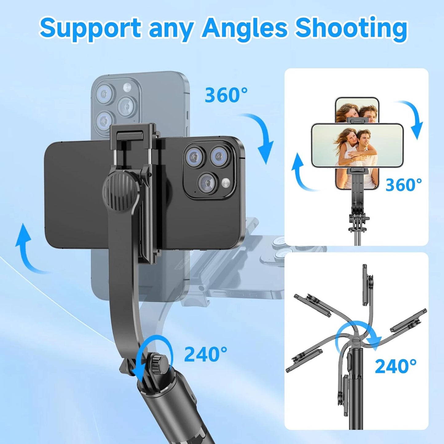 Asunby Anti-Shake Extendable Selfie Stick Tripod